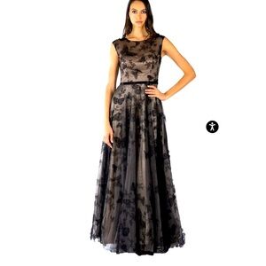 SALE!!! Rene Ruiz Collection, Illusion A-line evening gown.